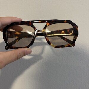 Unknown Size One size  Designer Tortoise Shell Square Frame Sunglasses Women's F